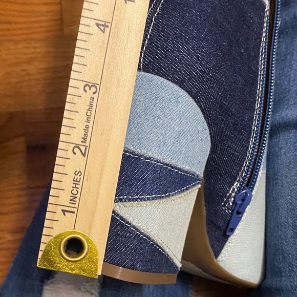 Patchwork Ankle Boots - Blue mix print - Picture 7 of 8